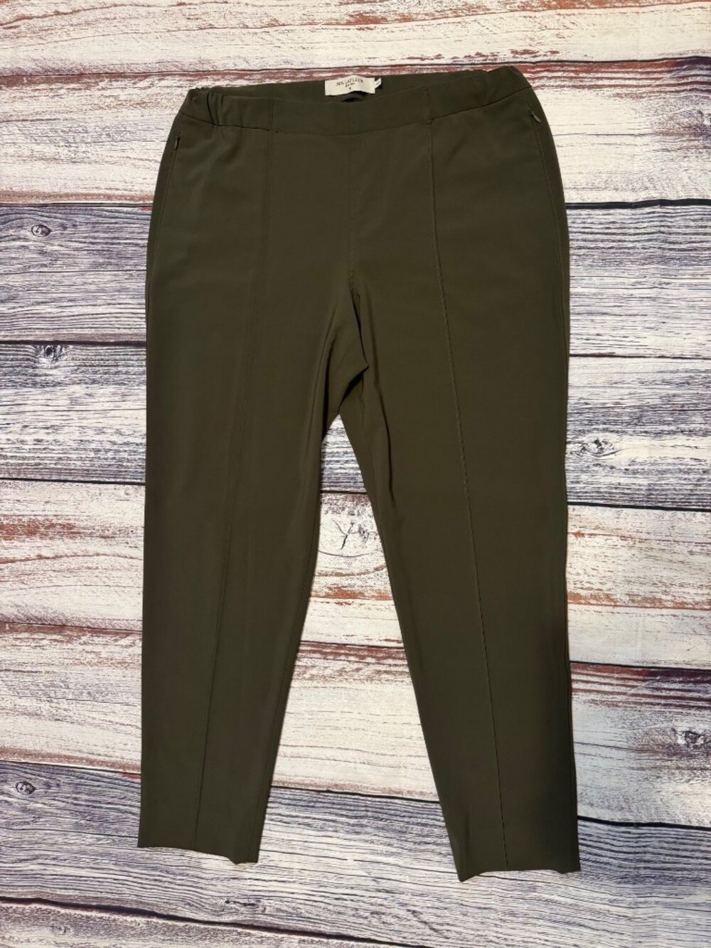 M.M.LaFleur Women’s Size 12 Olive Green Pull-On Ankle Pants Stretch Work Career
